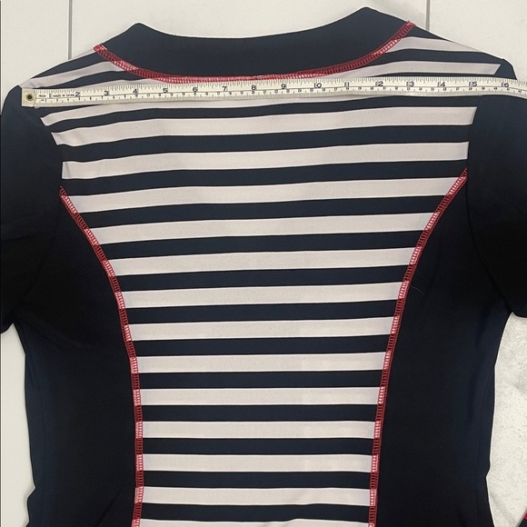 Striped Black and Red Twin Set Cami & Jacket Top 2 Way Zipper Long sleeve Size S - Picture 15 of 16